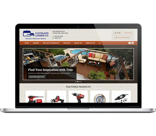 Cleveland Lumber Website Sample Mockup