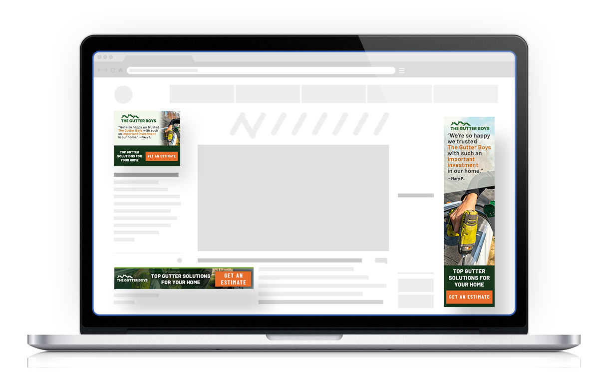the gutter boys programmatic ads showcase image on computer