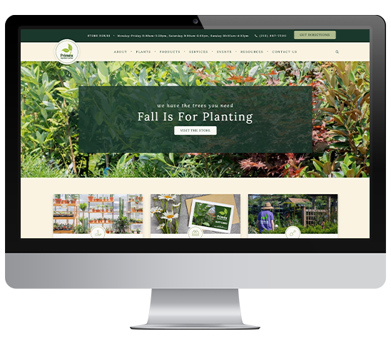 Primex Garden Center website desktop mockup