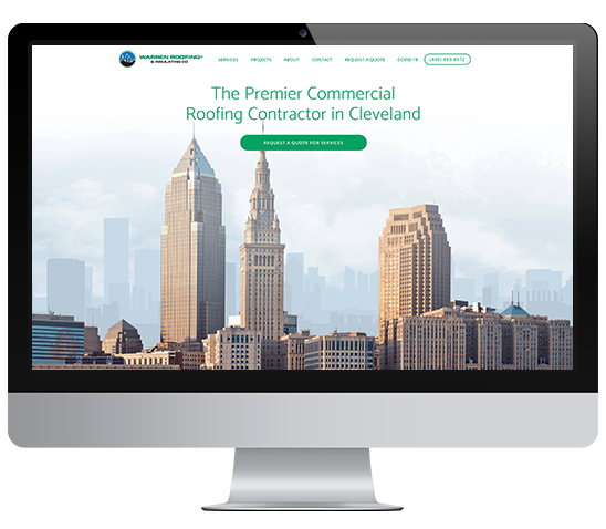 Warren Roofing website mockup