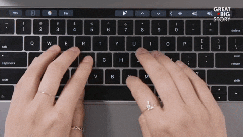 typing on keyboard