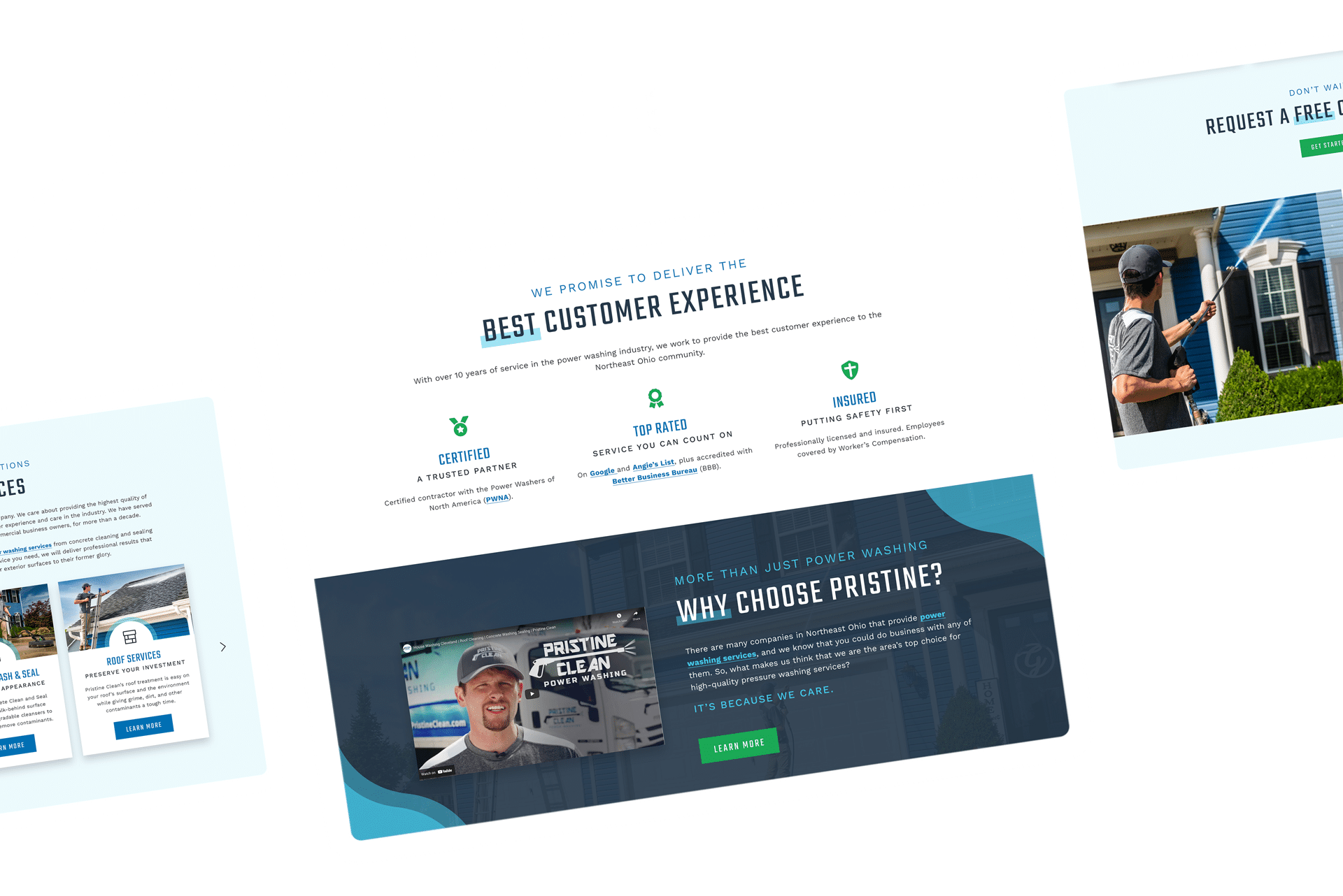 Pristine Clean Website design mockup
