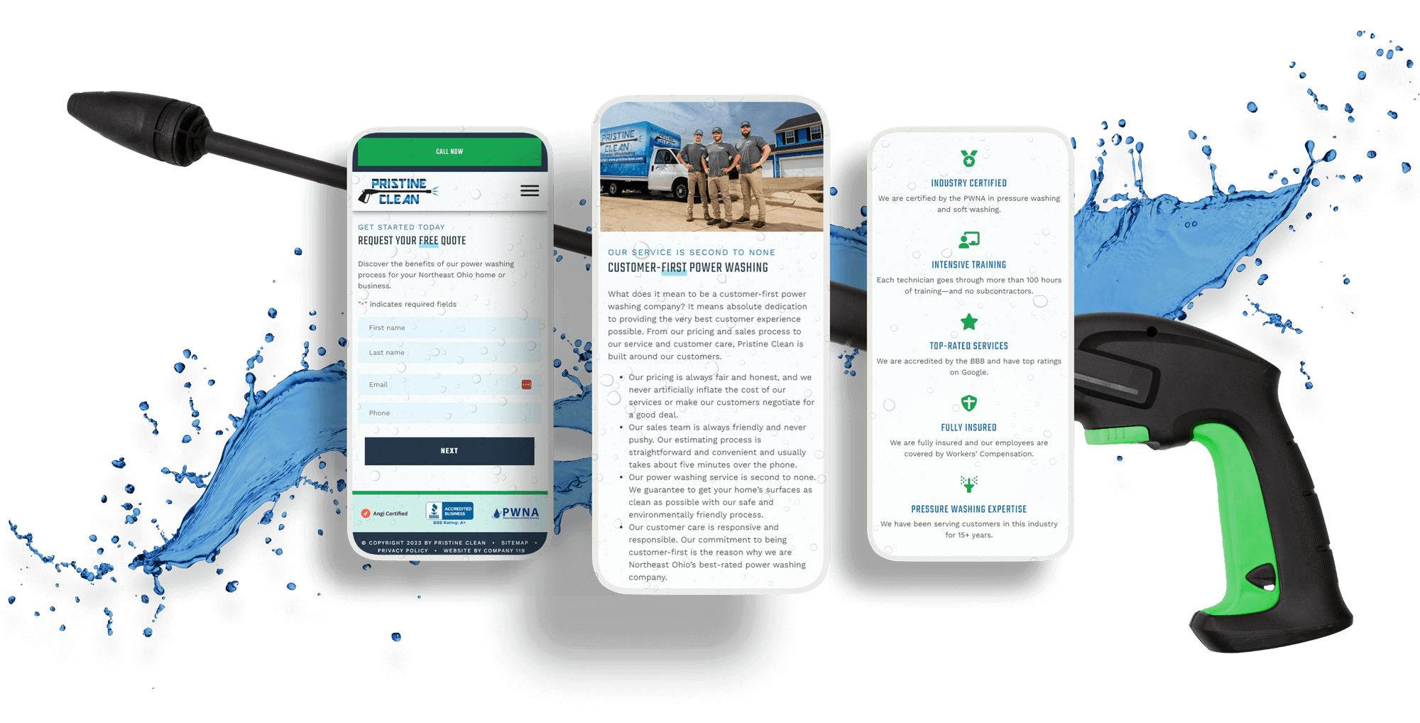Pristine Clean Website Design Mobile View