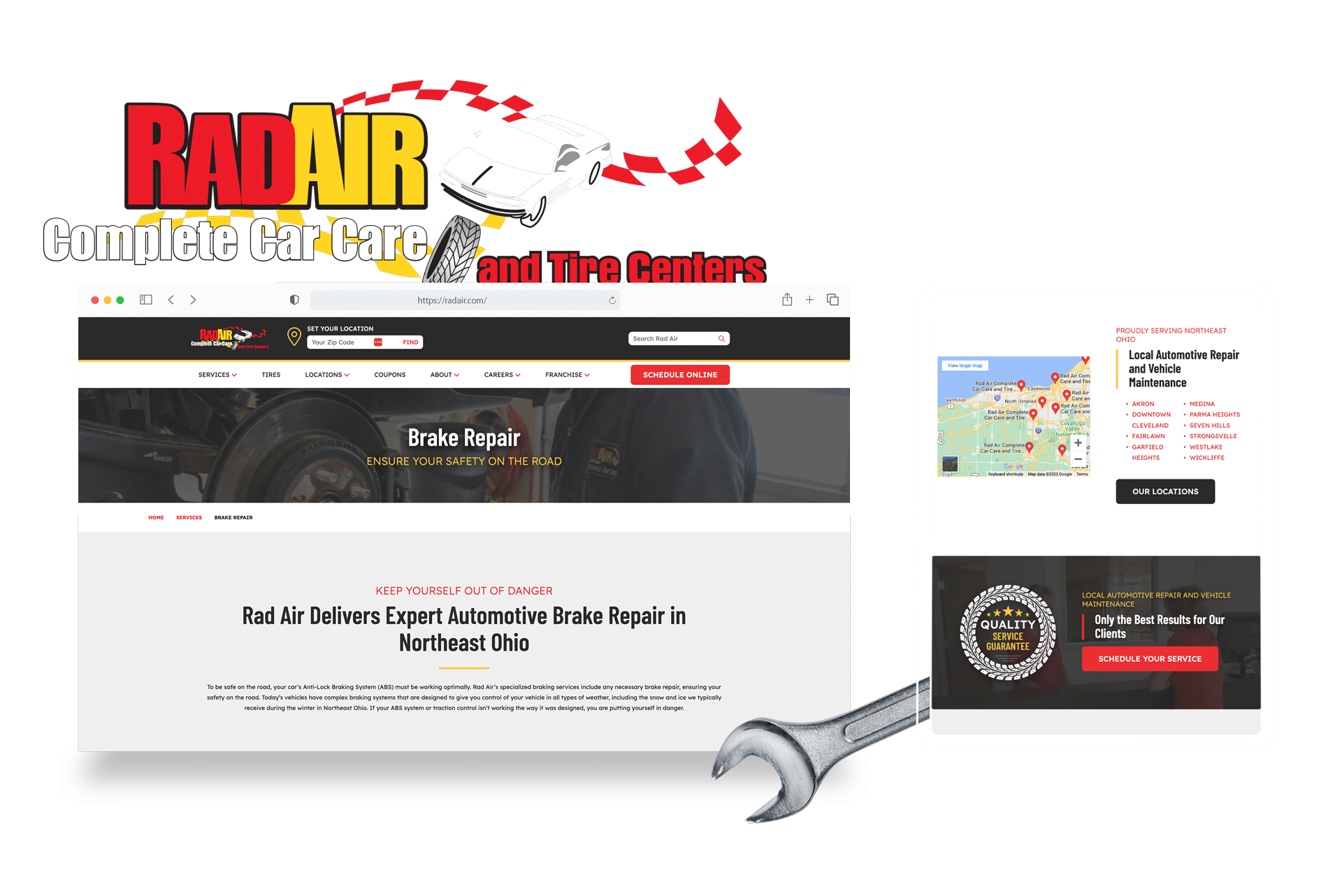 Rad Air website design mockup