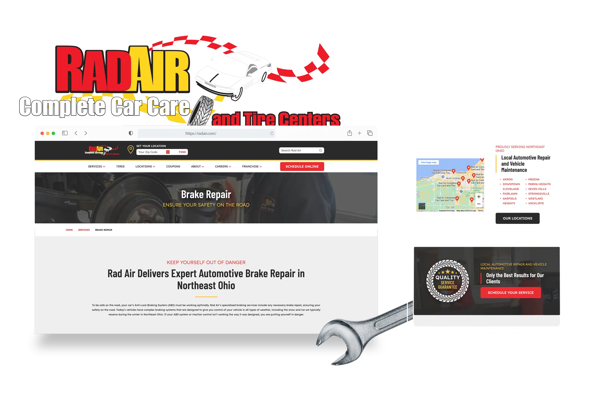 Rad Air website design mockup