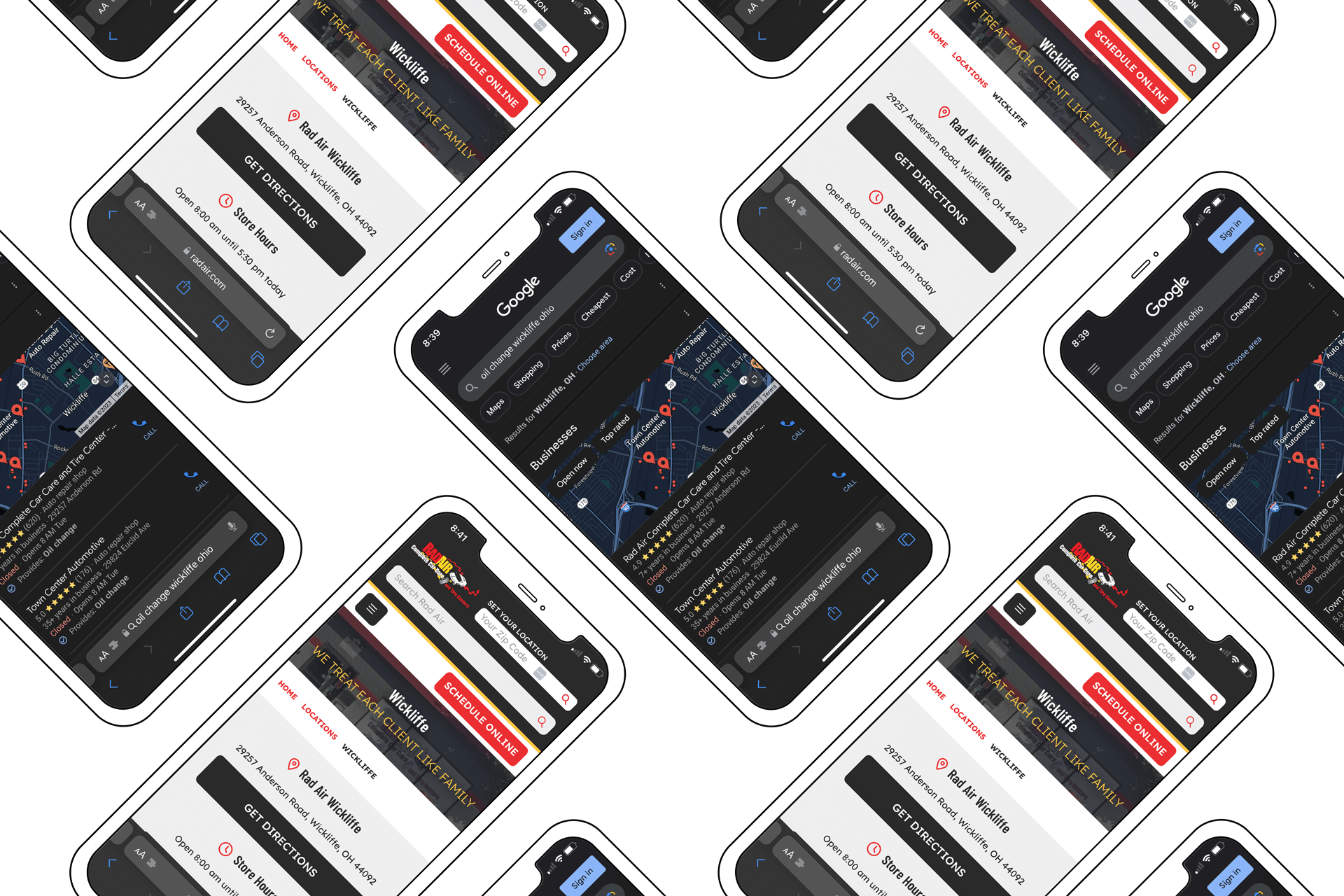 Rad Air website design mockup