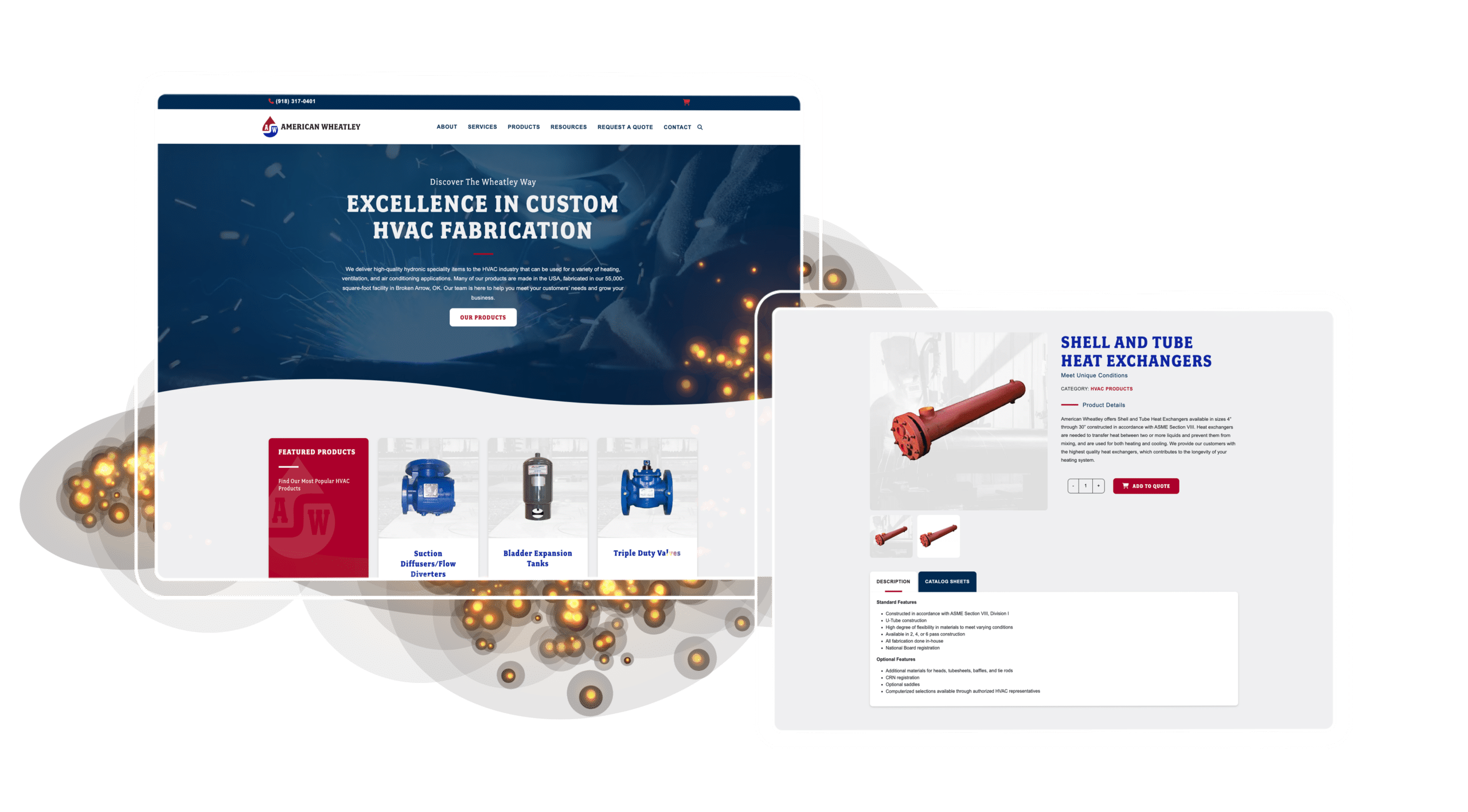 American Wheatley website screens