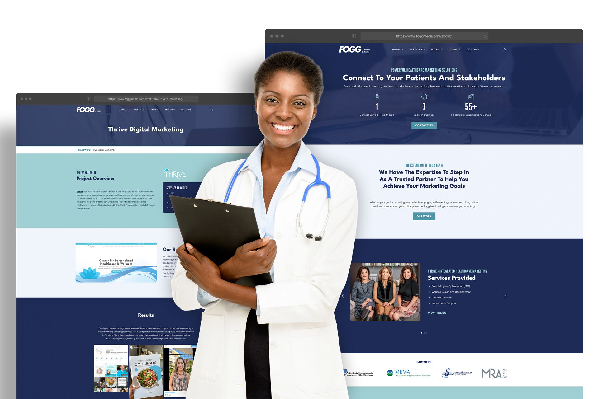 Fogg Media website mockup