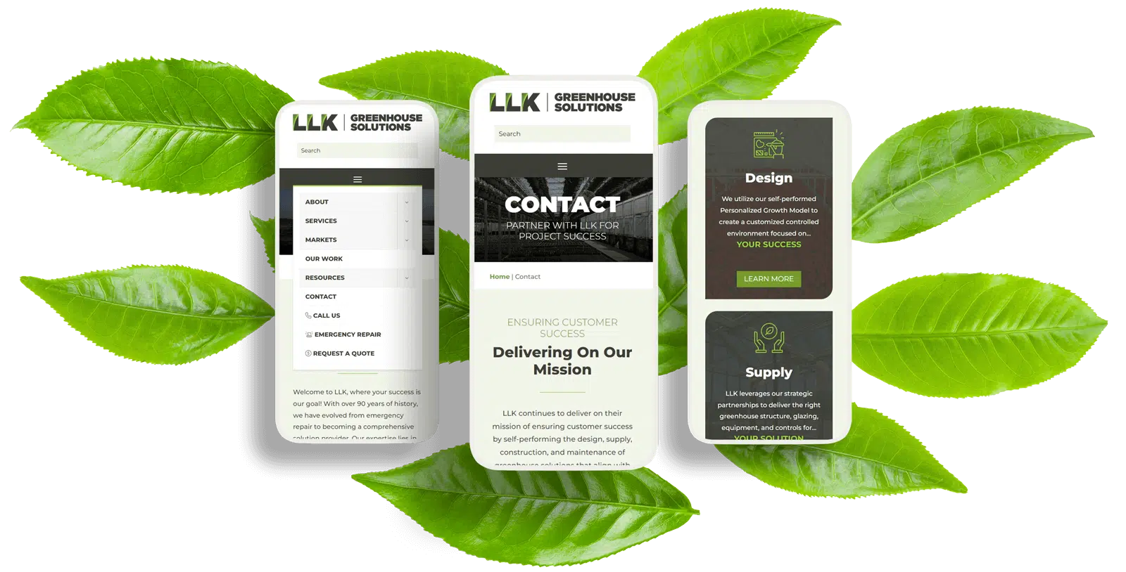 LLK Greenhouse Solutions Mobile View