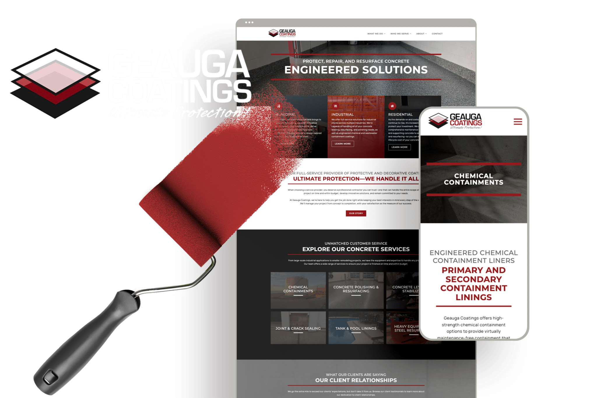 Geauga Coatings website mockup