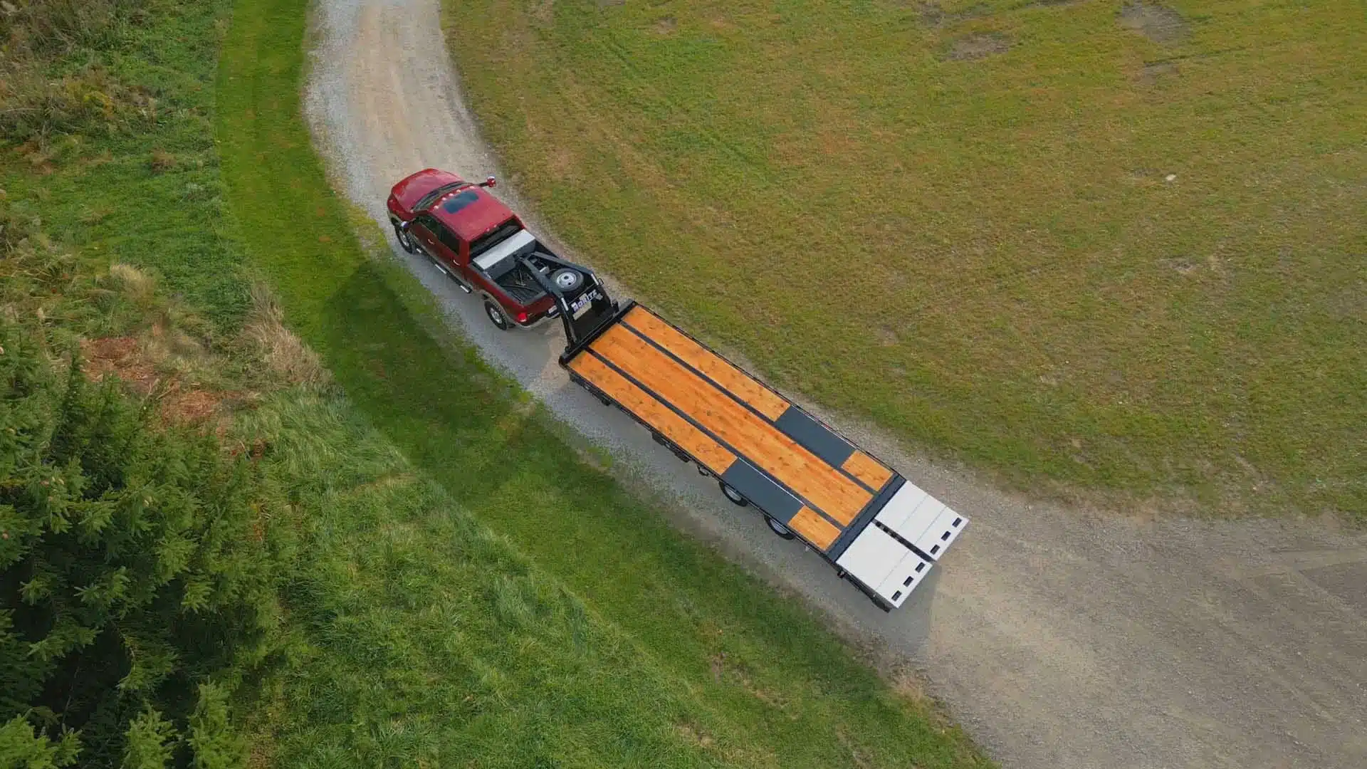 Moritz trailer on a red truck