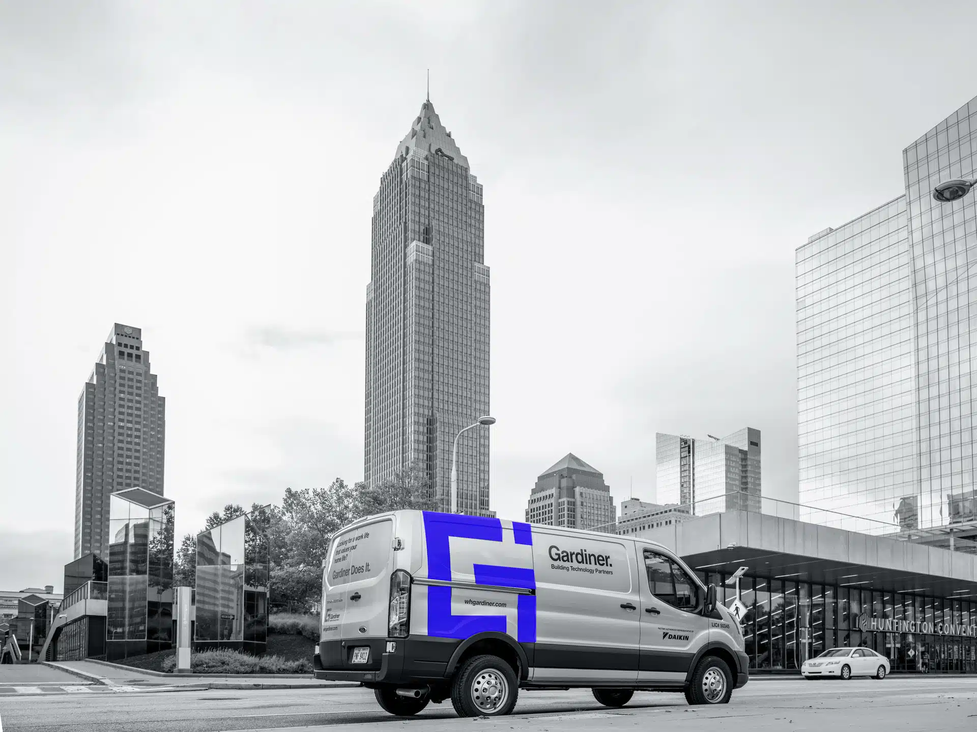 Gardiner van in the city