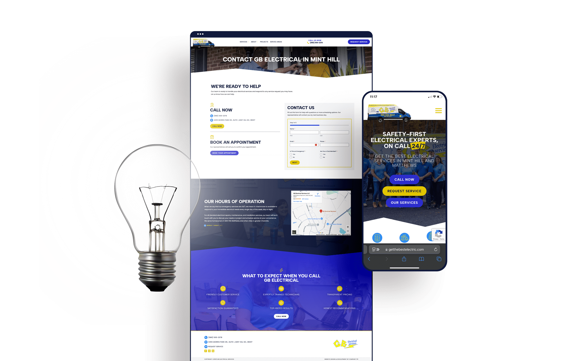 GB Electric website mockup